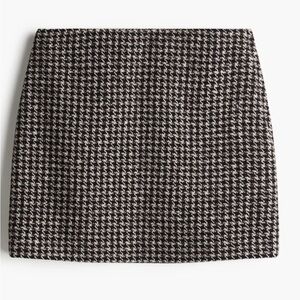 H&M Houndstooth Mini Skirt Women’s Size 6 Black White Preppy Tweed NWOT